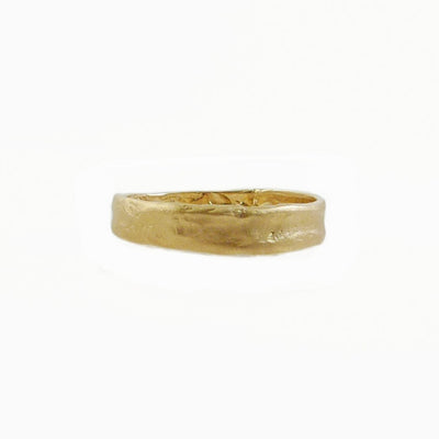 טבעת נישואין 4 מ"מ פראית בזהב צהוב