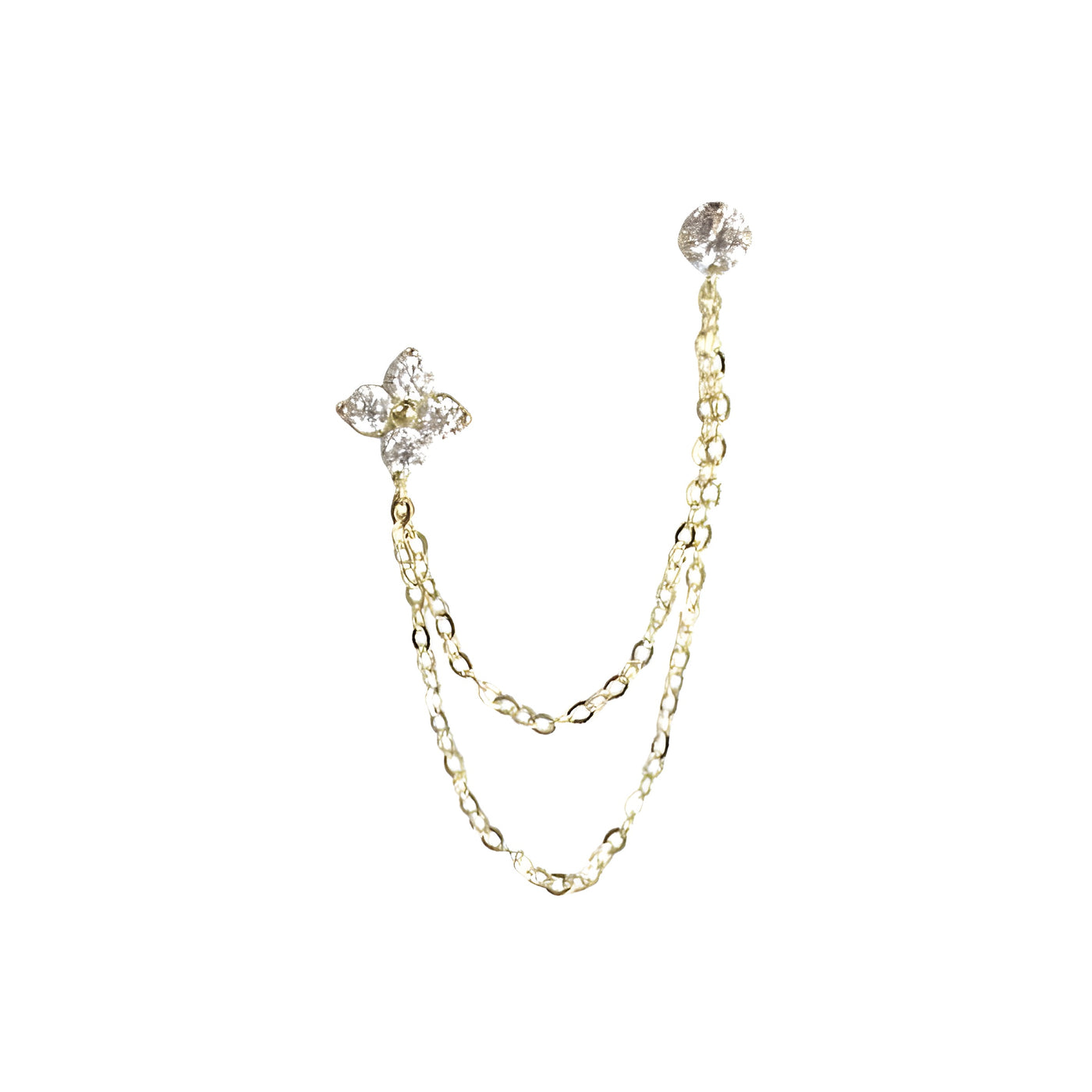 עגיל שרשרת כפול מזהב