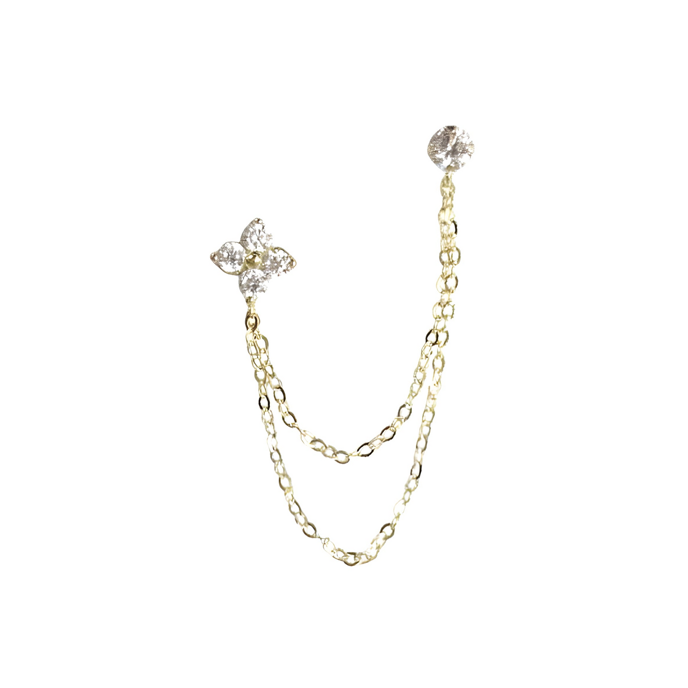 עגיל שרוך כפול מזהב