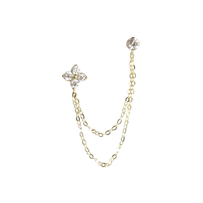 עגיל שרוך כפול מזהב