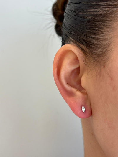 עגילי זהב 14 קרט עם רבע קראט יהלומי מעבדה מרקיזה