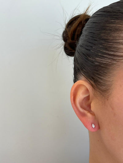 עגילי זהב 14 קרט עם רבע קראט יהלומי מעבדה מרקיזה