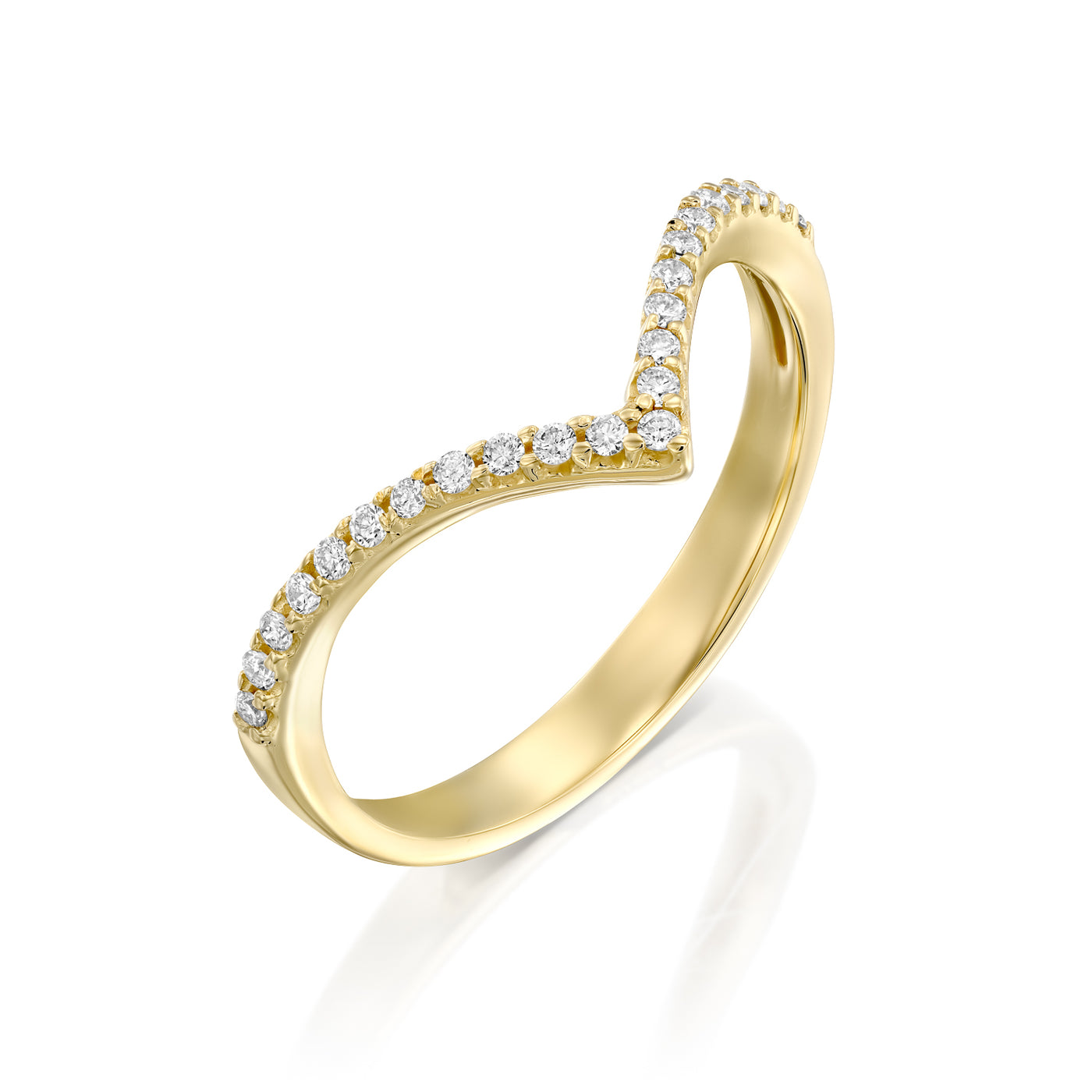 טבעת זהב חץ משובץ יהלומים