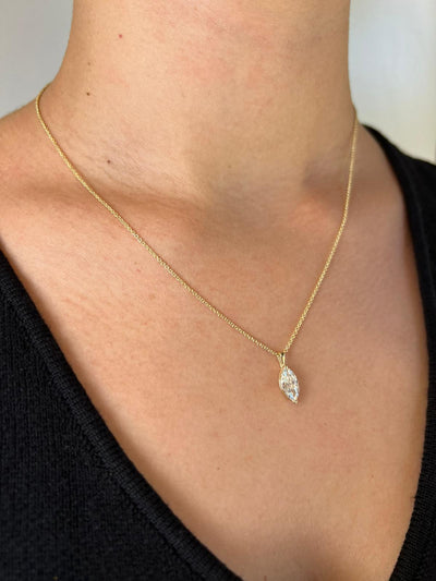 שרשרת זהב משובצת יהלום מעבדה מרקיזה 1 קראט