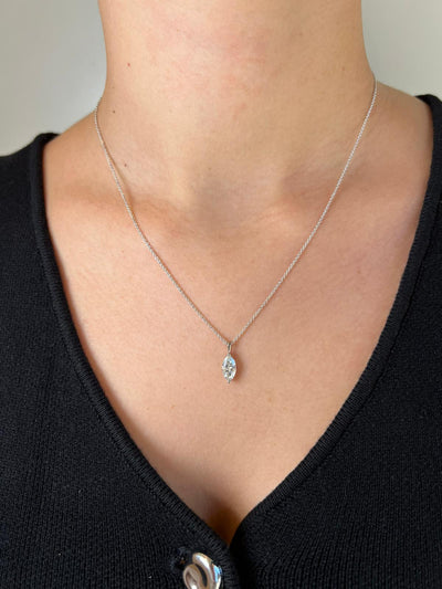 שרשרת זהב משובצת יהלום מעבדה מרקיזה 1 קראט