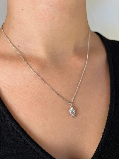 שרשרת זהב משובצת יהלום מעבדה מרקיזה 1 קראט