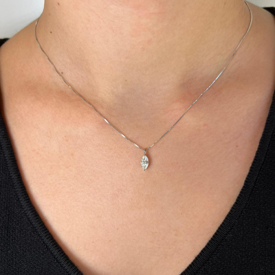 שרשרת זהב משובצת יהלום מעבדה מרקיזה 0.5 קראט