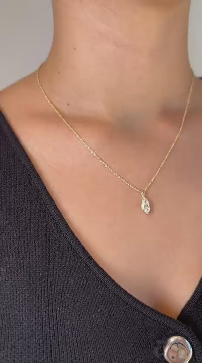 שרשרת זהב משובצת יהלום מעבדה מרקיזה 1 קראט