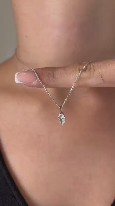 שרשרת זהב משובצת יהלום מעבדה מרקיזה 1 קראט