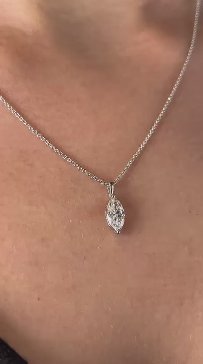 שרשרת זהב משובצת יהלום מעבדה מרקיזה 1 קראט