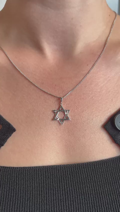 שרשרת מגן דוד גדול מזהב