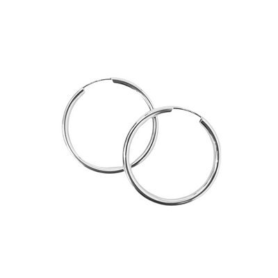14K white gold hoops 