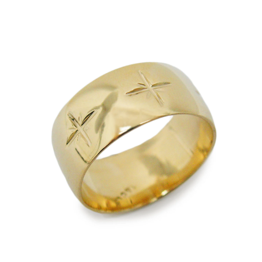 טבעת זהב נישואין עם כוכבים