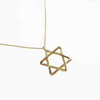 שרשרת זהב לבן עם תליון מגן דוד