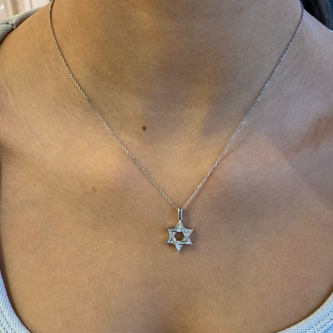 מגן דוד גדול משובץ מכסף