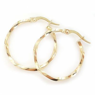 YELLOW gold hoops 14K
