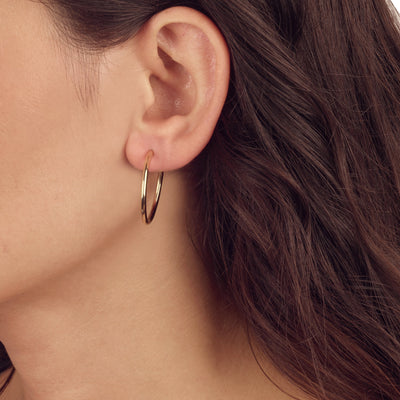 14K yellow gold hoops 